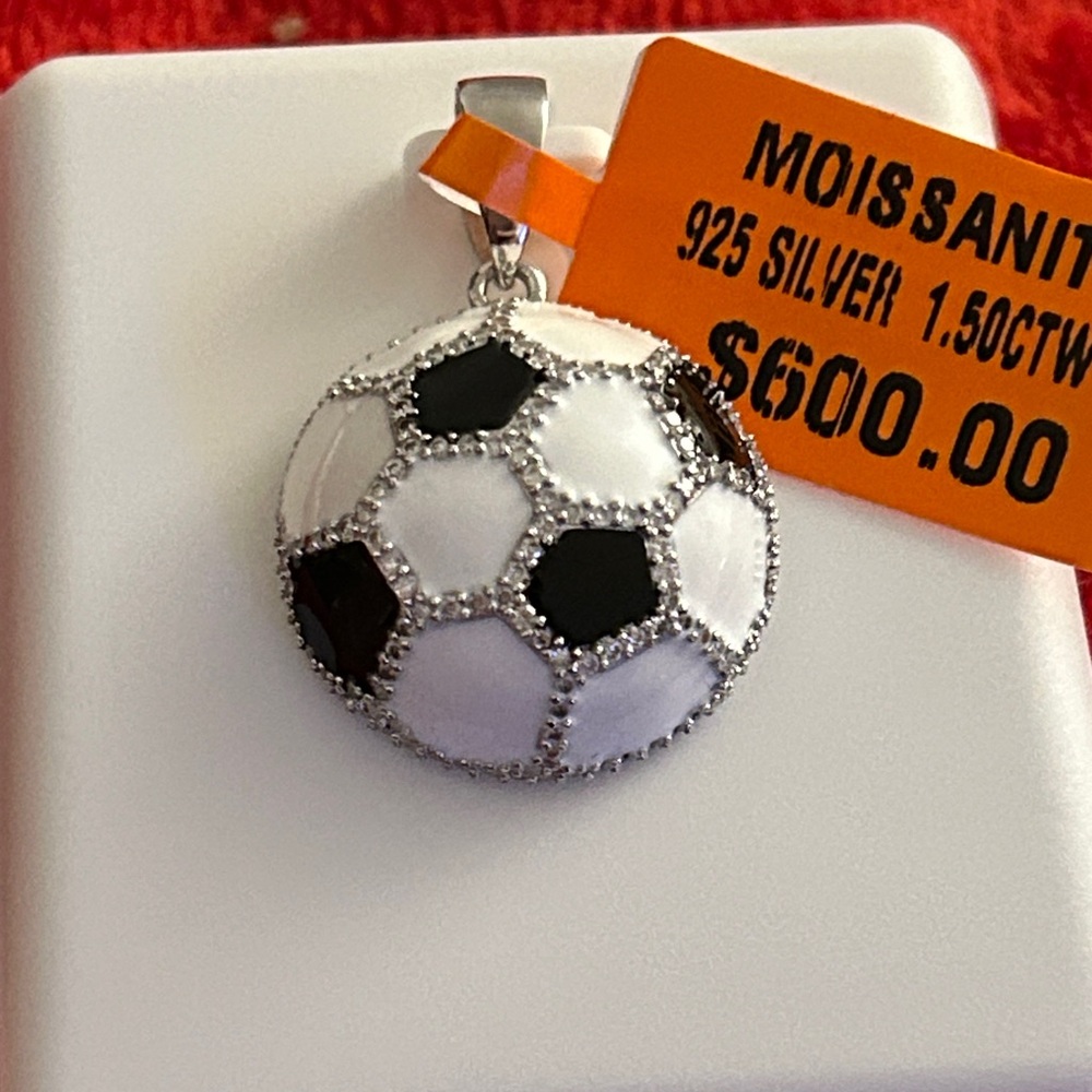 Luxury Soccer Ball‎ Moissanite Diamond Pendant